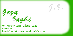 geza vaghi business card