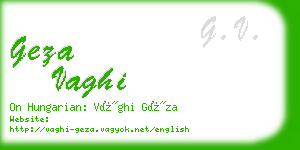 geza vaghi business card